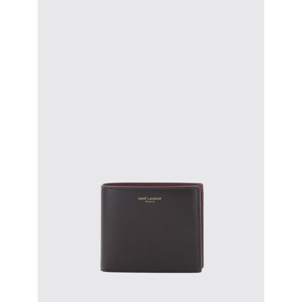 Saint Laurent Men Saint Laurent Smooth Calfskin Bifold Wallet With Logo